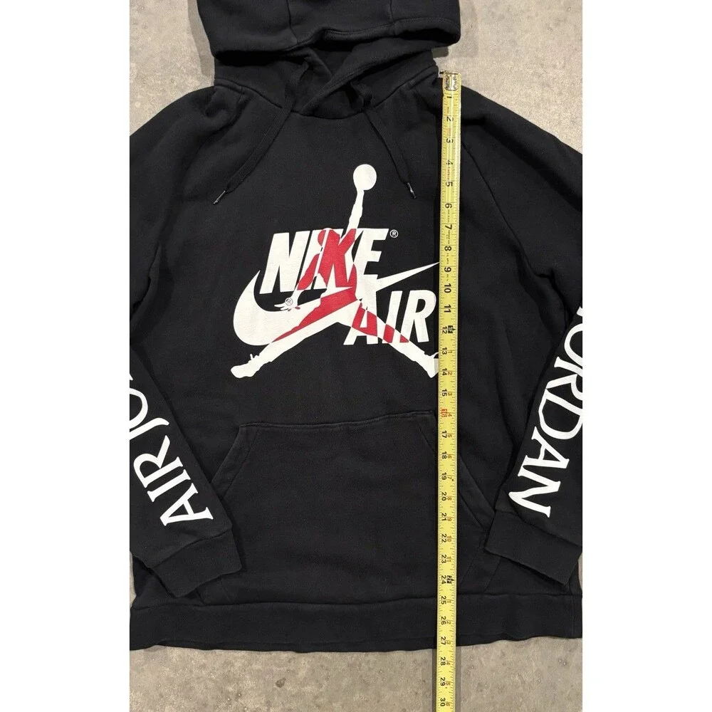 Nike Air Jordan Hoodie Mens Large Black Jumpman Classics Logo Print Pullover